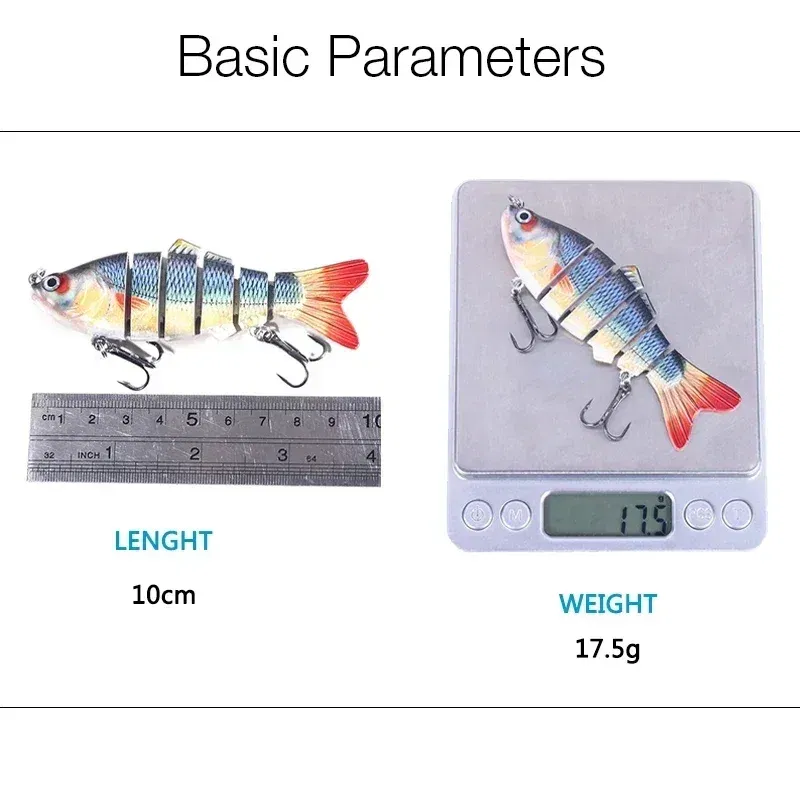 Color: Red, Size: 150mm - 6 Segment Multi Jointed Fishing Lure Sinking 10cm/17.5g Swimbait Artificial Wobblers Crankbait Hard Bait Pesca Tackle 5/3/1Pcs