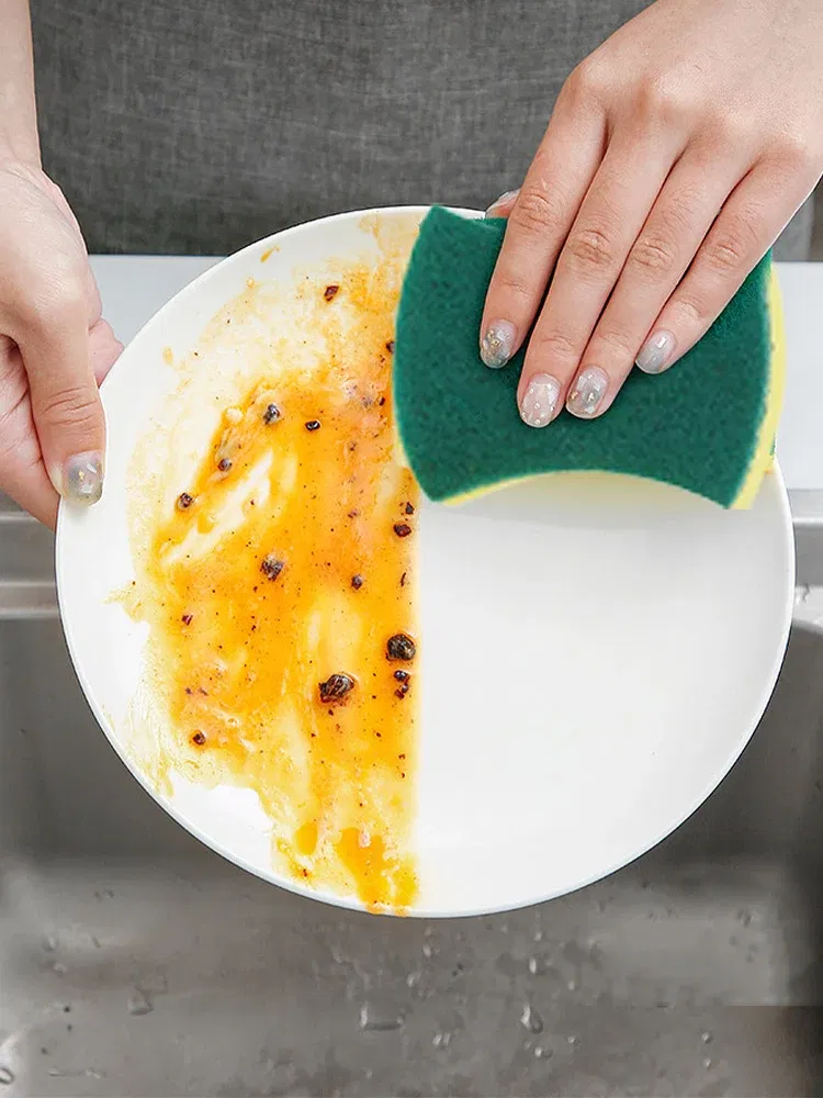 Color: Red, Ships From: CHINA - Dishwashing Sponge Kitchen Nano Emery Magic Clean Rub Pot Rust Focal Stains Sponge Sponge Removing Kit Cleaning Brush Sponges