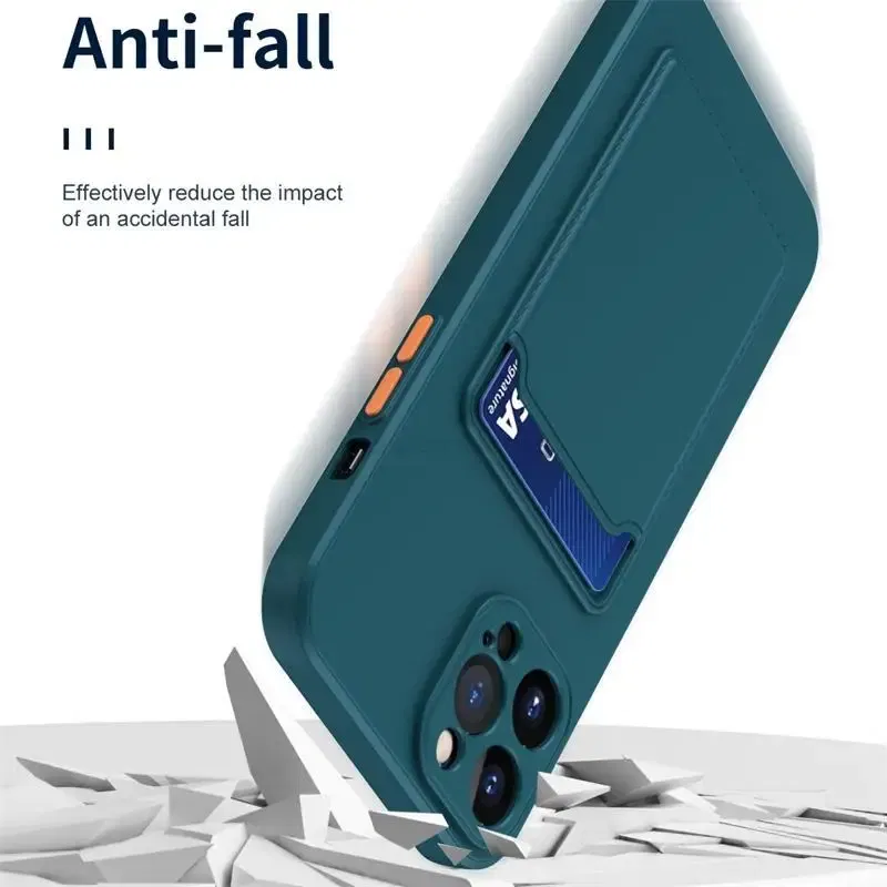 Color: SKY BLUE, Material: aluminum - Card Holder Wallet Case For Samsung A13 5G Cases For Samsung Galaxy A13 A 13 13A Shockproof Liquid Silicone Cover