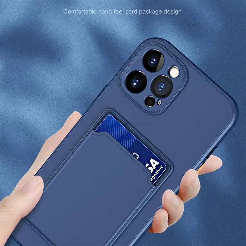 Color: SKY BLUE, Material: aluminum - Card Holder Wallet Case For Samsung A13 5G Cases For Samsung Galaxy A13 A 13 13A Shockproof Liquid Silicone Cover