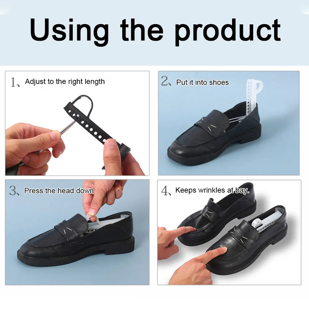 Color: Champagne - 1/2/3Pair Plastic Shoe Stretcher for Men Women Leather Shoes Adjustable Portable Shoe Tree Stretcher Boots Rack Anti-deformation