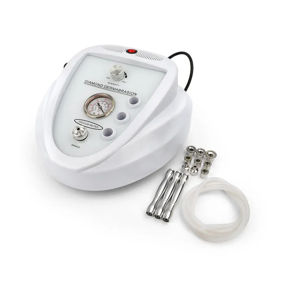 Color: White, Power Source: UK - 3 in 1 Diamond Microdermabrasion Machine High Suction Power Professional Dermabrasion Home Use Facial Peeling Skin Care Machine