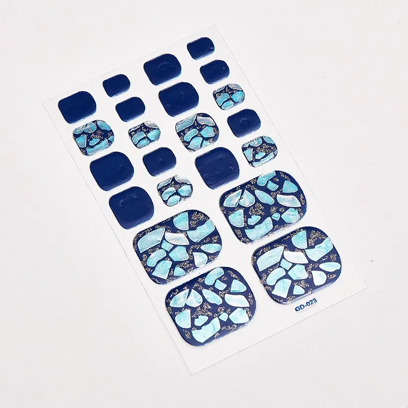 Color: Light Khaki - 22 Tips/Sheet Full Beauty Loveliness Designed Manicure Valentines Nail Art Designer Nail Decals Novidades Nail Sticker Set