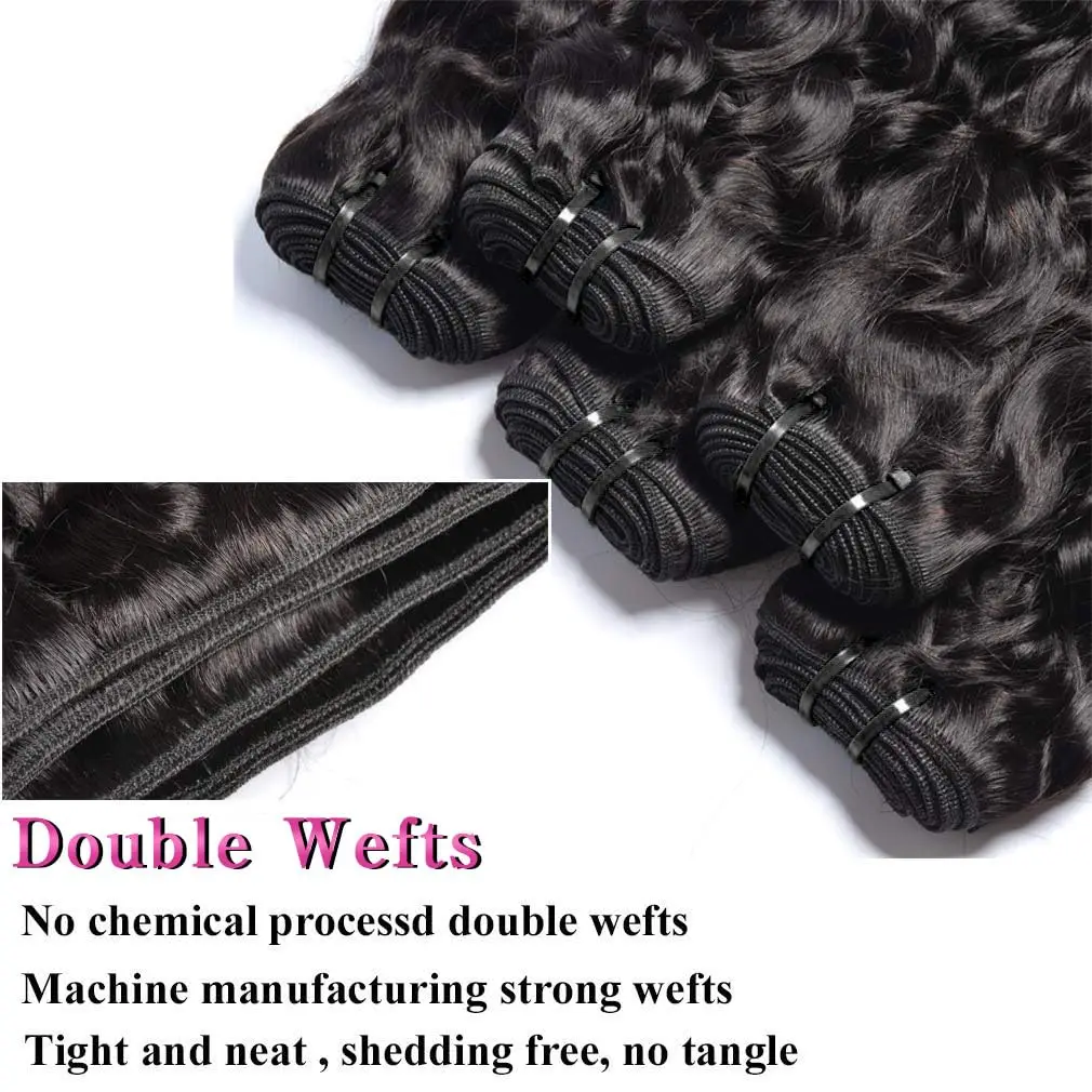 Color: #1, Material Grade: Remy Hair, Longest Hair Proportion: 25%-30%, Ships From: CHINA, Stretched Length: 22 24 24 - Water Wave Bundles 10A Peruvian 100% Human Hair Bundles 1 3 4 Bundles Deal Wet And Wavy Curly Hair Extensions