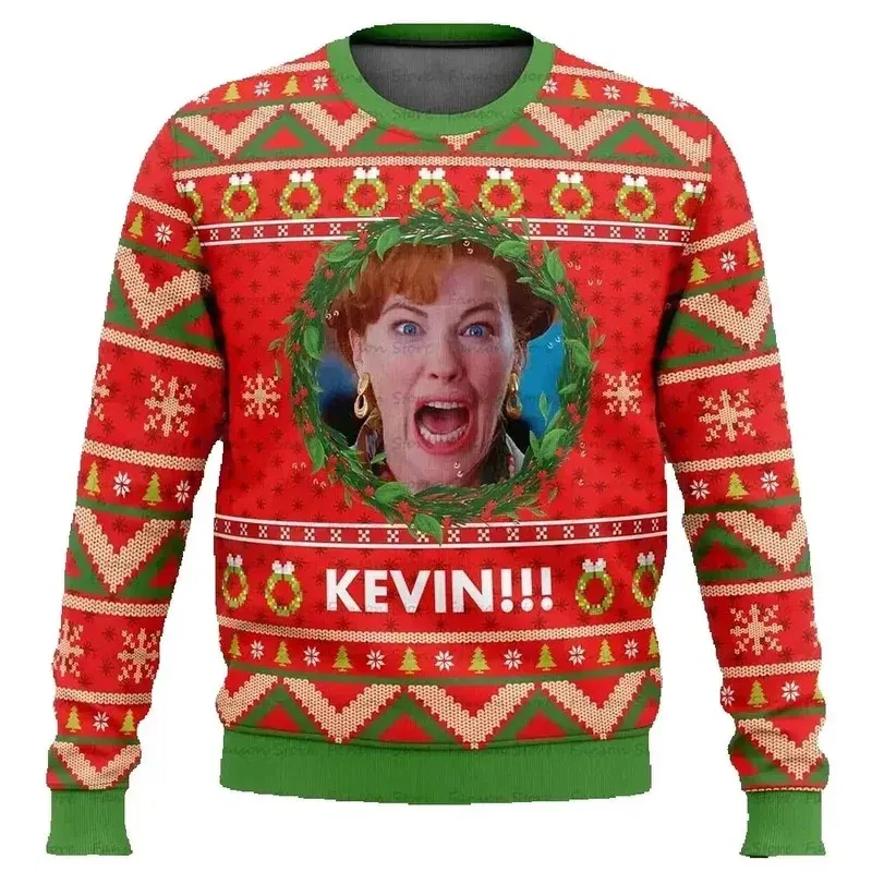 Color: Navy Blue, Size: S, Ships From: CHINA - Merry Christmas alone at home Ugly Christmas sweater cartoon animation Men's pullover 2026 fashionable couple shirts Sweatshirt