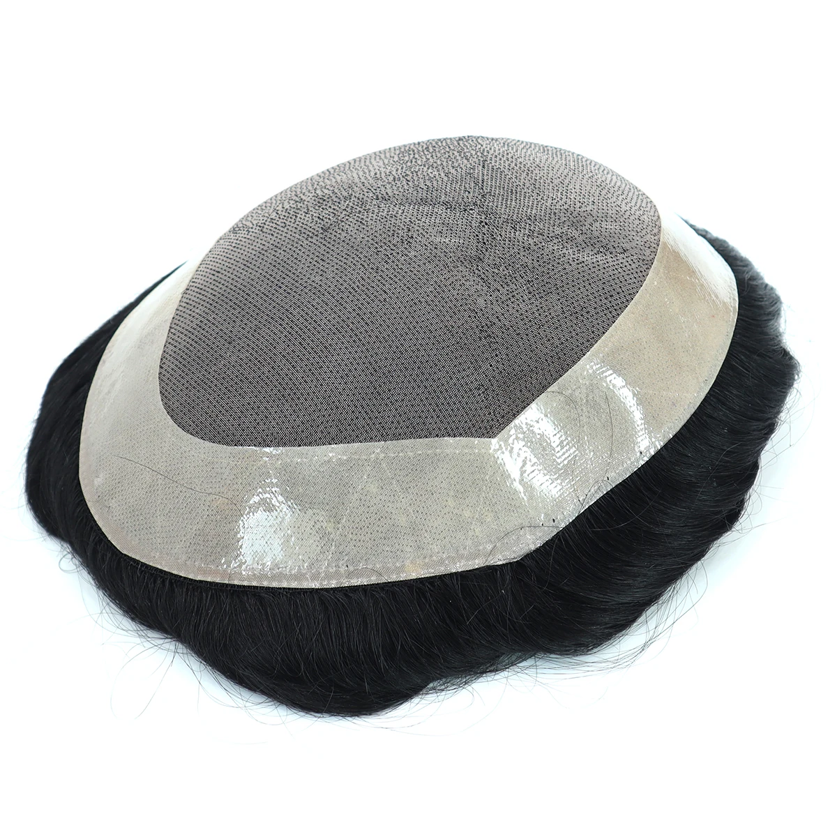 Toupee Color: 1b#, Toupee Density: 130%, Length: 6 inches, Ships From: CN, Toupee Size: 6x8, Toupee Design: free - Hywel 6 Inches Fine Mono Men Toupee Hair Men's Capillary Prosthesis Men's Wigs Replacement System Hair Natural Black Hair Units
