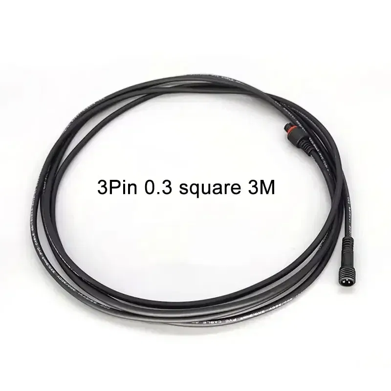 Color: Army Green, Pins: 1P - 3Pin Waterproof Extension Cable 0.3/0.5/0.75/1.0/1.5/2.5 square meter Outdoor LED Plug Male to Female Aviation Power Connector