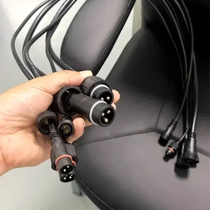 Color: Army Green, Pins: 1P - 3Pin Waterproof Extension Cable 0.3/0.5/0.75/1.0/1.5/2.5 square meter Outdoor LED Plug Male to Female Aviation Power Connector