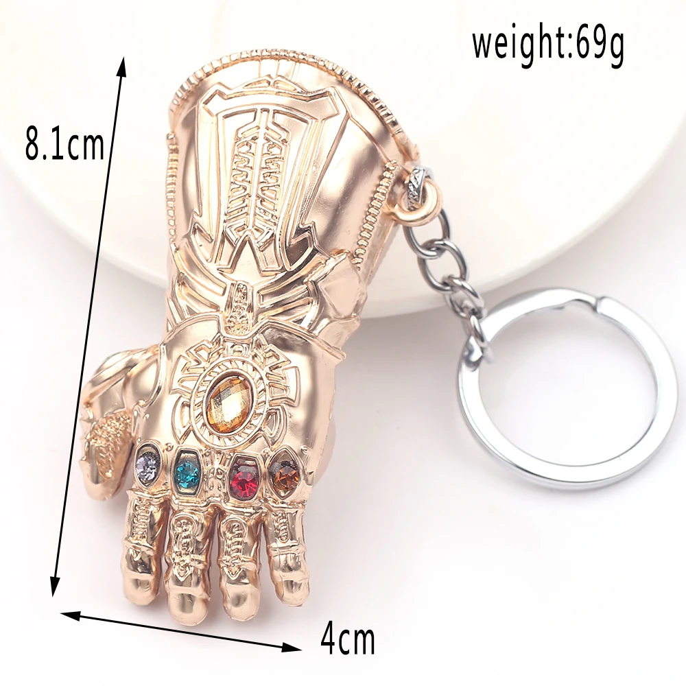 Color: green - Marvel The Avengers Thanos Keychain for Men, Infinity Gauntlet, Creative Beer Bottle Opener, Pendant Gadgets