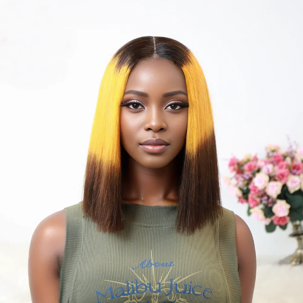 Hair Color: Silver, Stretched Length: 10inches, Density: 100% - Vietname Super Double Drawn Straight Short Bob Wigs 2x6 Lace Closure Wig for Women 100% Human Hair Orange Candy Lace Closure Wig
