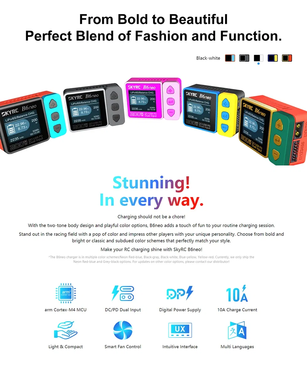 Color: PURPLE, Ships From: CHINA - 2023 SkyRC B6neo Smart Charger DC 200W PD 80W Battery Balance Charger SK-100198 B6 neo Xmas tree version