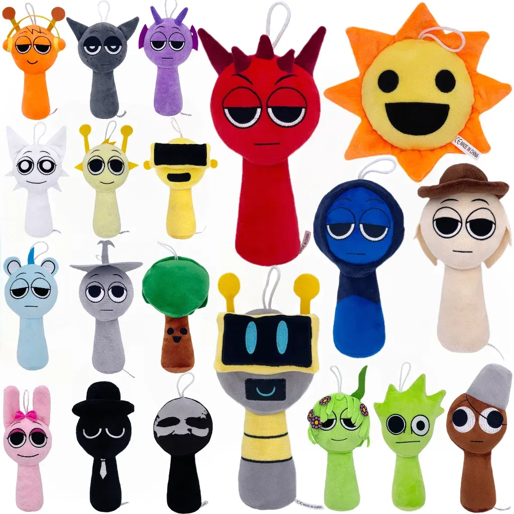 Color: IndianRed - Sprunki Plush Toys Sprunki Incredibox Plushie Sprunki Soft Game Cartoon Pillow Kids Birthday Gifts Stuffed Dolls Christmas Gift