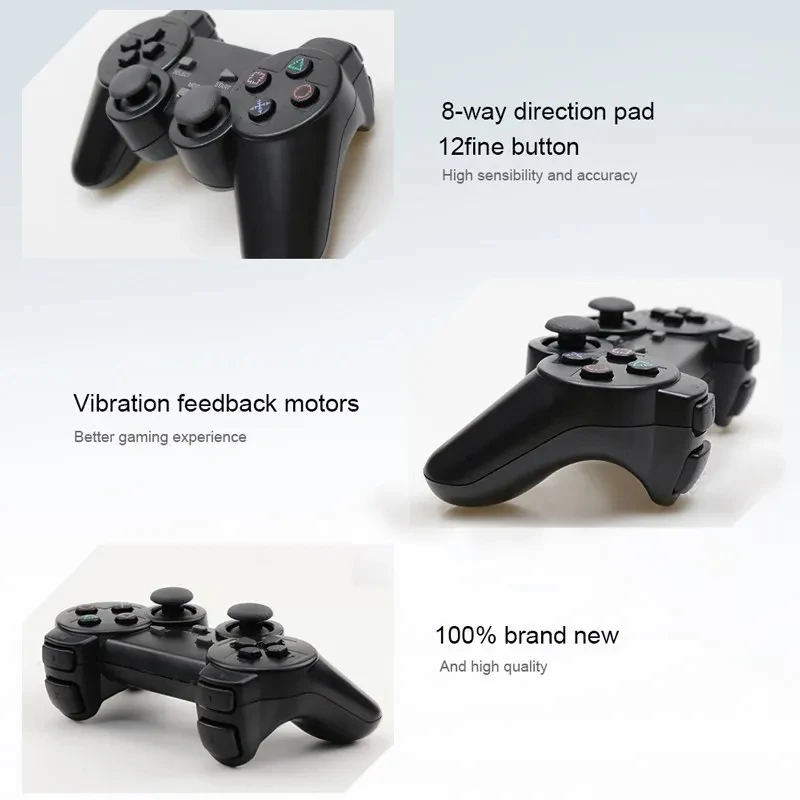 Color: black - Wireless Gamepad for Sony PS2 Controller for Playstation 2 Console Joystick 2.4G Double Vibration Shock Joypad USB PC Game