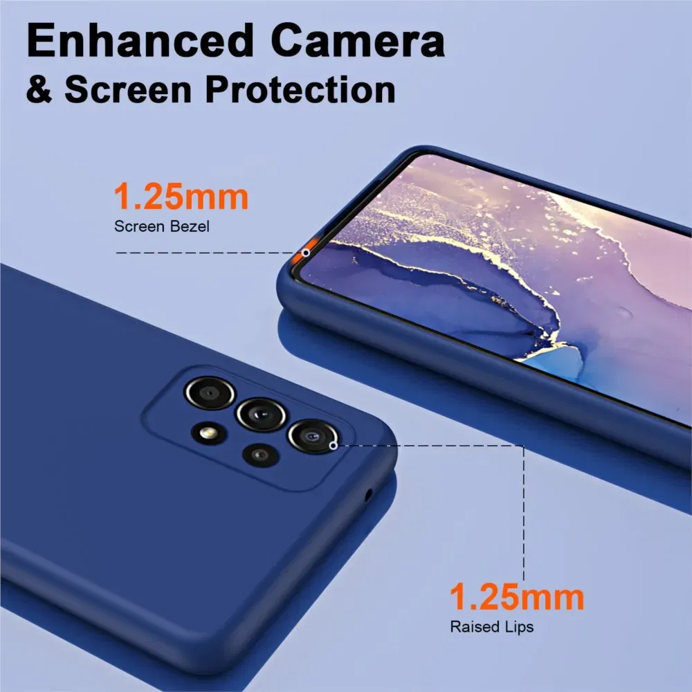Color: Dark Blue, Material: TPU - Solid Silicone Protect Case For Samsung Galaxy A13 A23 A33 A53 A73 A12 A22 A32 A52 A52S A72 A04 A04S A14 A24 4G A34 A54 Cover