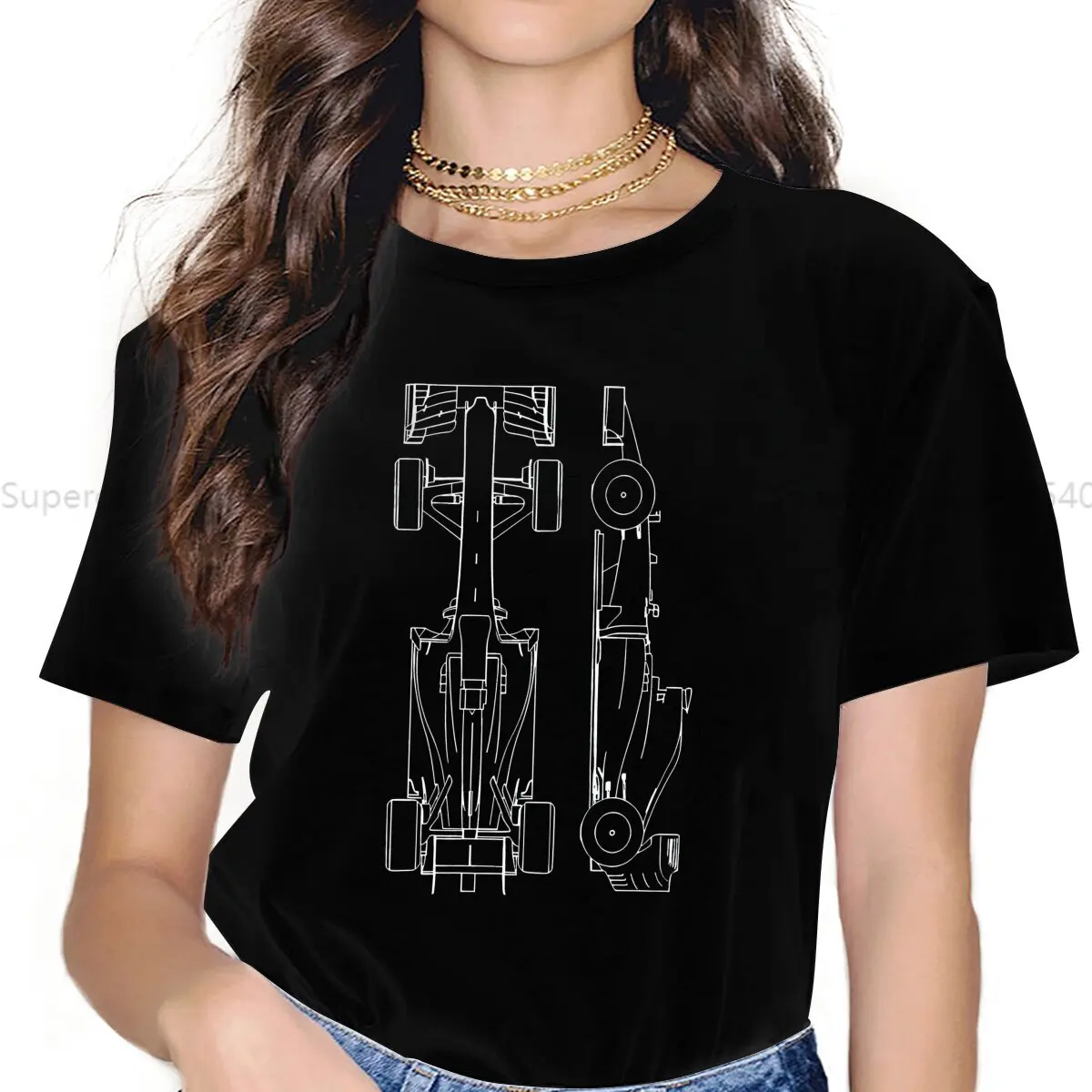 Color: WHITE, Size: M - Race Car Hipster Polyester TShirts F1 Formulate 1 Racing Momen Graphic Streetwear T Shirt O Neck