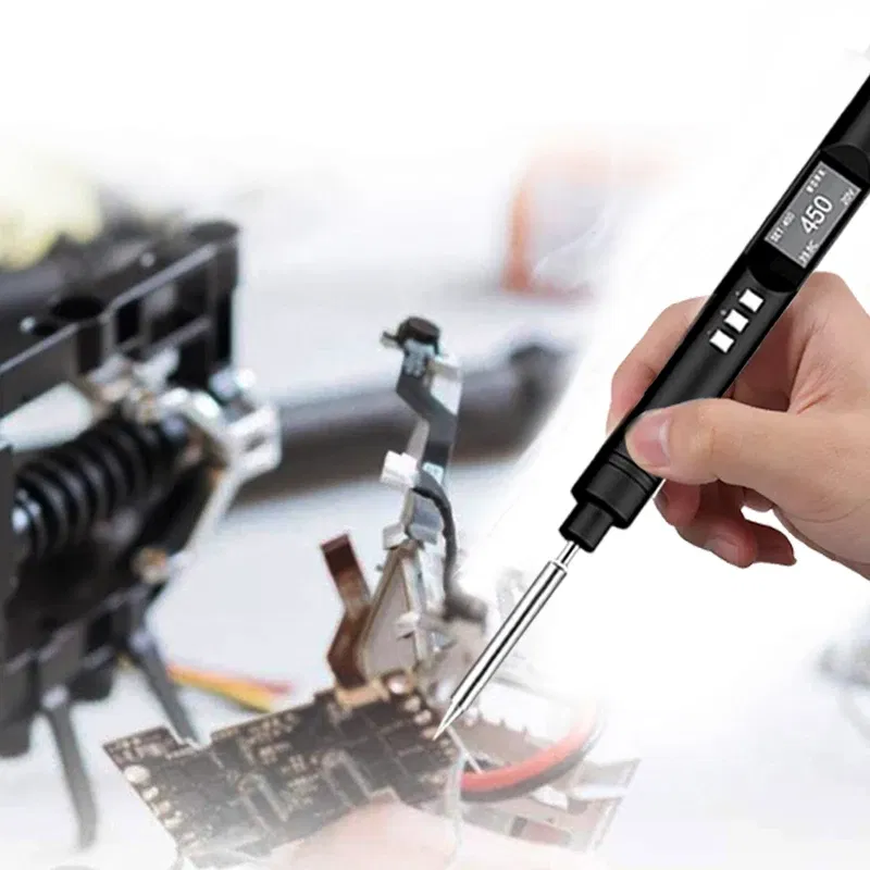 Color: GRAY, Ships From: CHINA - PTS200 Smart Electric Soldering Iron 100W Mini Portable Fast Heating Soldering Station Universal TS101/TS100 Soldering Iron Tip