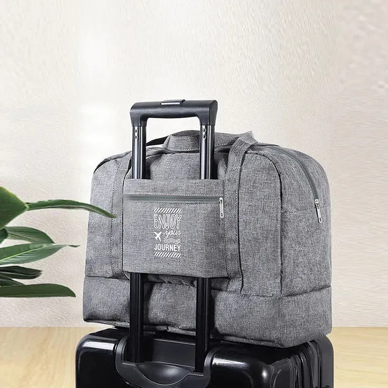 Color: Brown - Double-Layer Waterproof Travel Bag for Gym & Swimming -Portable Handheld Dry/Wet Separation Cosmetic Toiletry Storage Unisex Bag