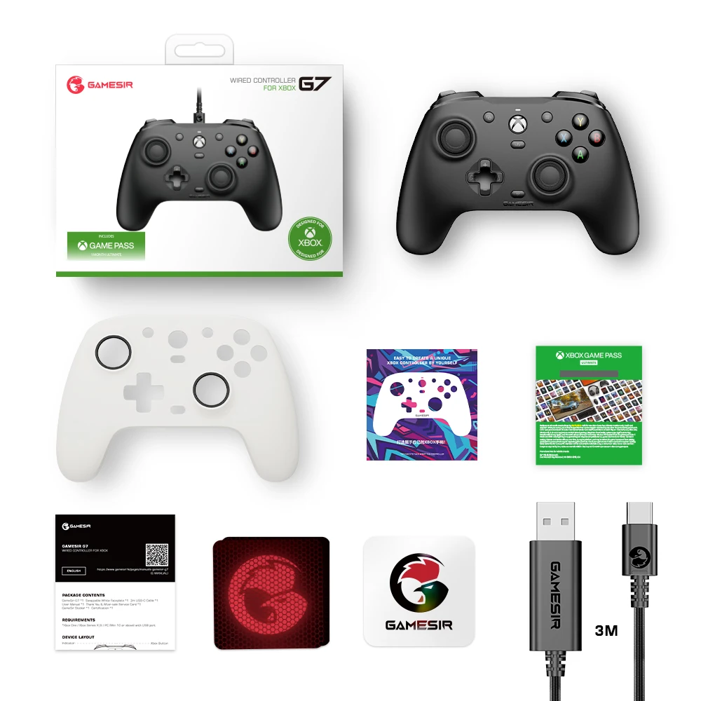 Color: Black, Ships From: CHINA - GameSir G7 Xbox Gaming Controller Wired Gamepad for Xbox Series X, Xbox Series S, Xbox One, ALPS Joystick PC, Replaceable panels