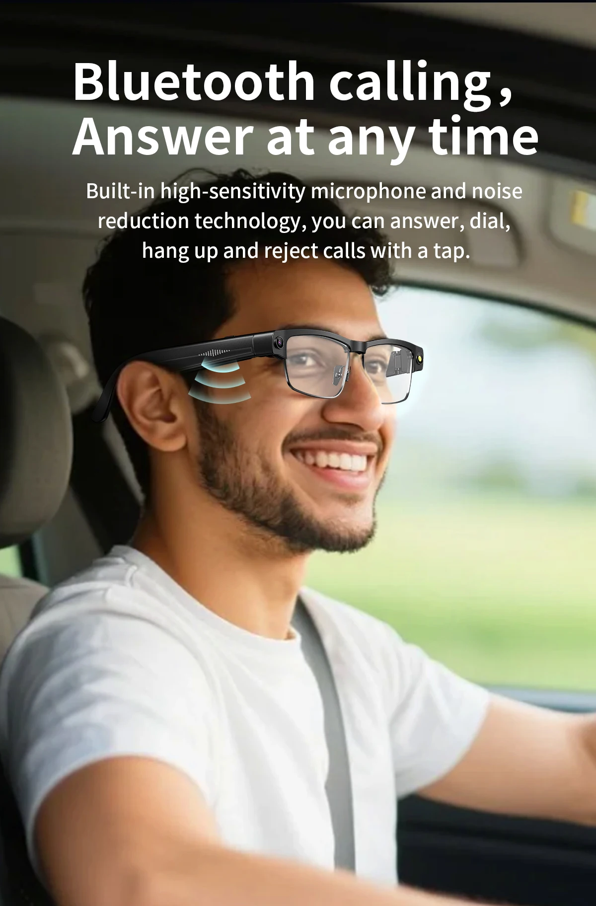 Color Name: WHITE - Smart AI Glasses With 8MP HD Camera Chat GPT Touch Sport Sunglasses Bluetooth Call Video Music Player Object Recognition