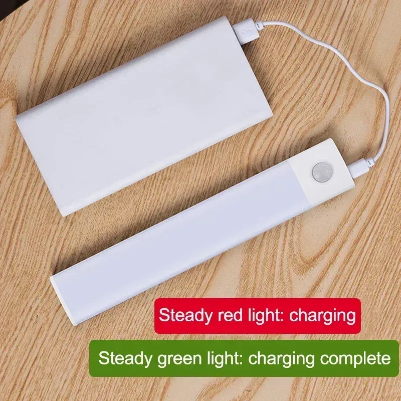 Emitting Color: Navy Blue - Under Cabinet Lights LED Motion Sensor Night Light Thin Rechargeable Dimmable Lamps Kitchen Cabinet Bedroom Wardrobe Lighting