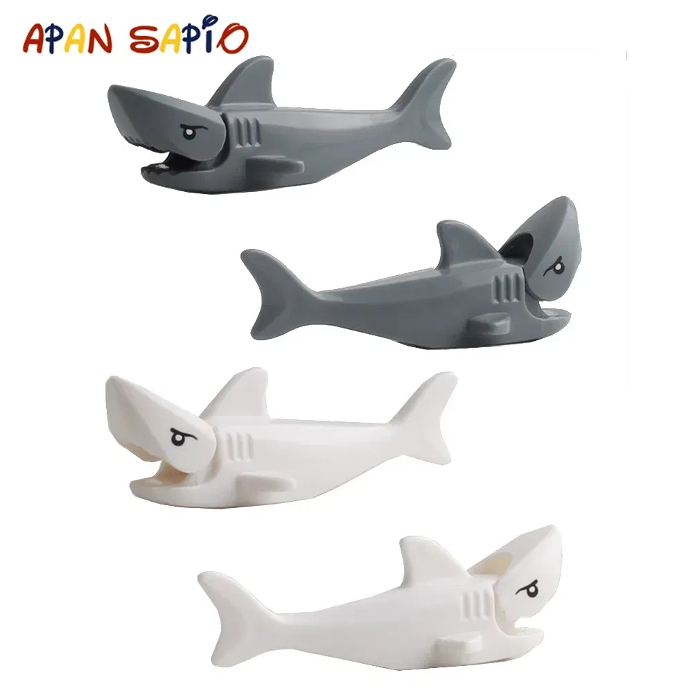 Color: Sky blue - Animal Building Blocks Model Crocodile Leopard Educational Games Figure Brick Toys for Children Kids