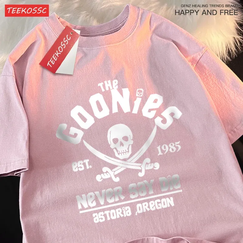 Color: army green, Size: XXXL - The Goonies Never Say Die T Shirts Men Women Comfortable Crewneck Tshirt Breathable Cotton T Shirts Street Loose Couple Clothing