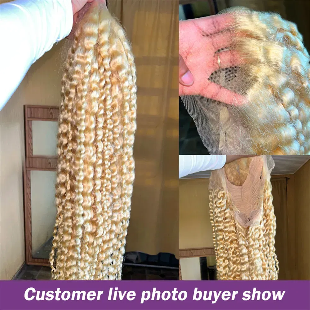 Color: #1B, Ships From: CHINA, Stretched Length: 32inches, Density: 150% - 613 Blonde Curly glueless 13x6 Transparent Hd lace front wig Deep Wave human hair 36 inch Brazilian wig pre plucked for women