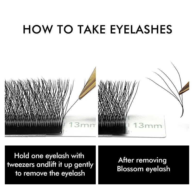 Color: Black & Silver, Curl: LU, Thickness: 0.07mm, Length: 12mm - NATUHANA W-Shaped 4D 5D Volume Eyelash Extensions Premade Volume Fans W Shape Lashes Natural Soft False Eyelashes for Makeup