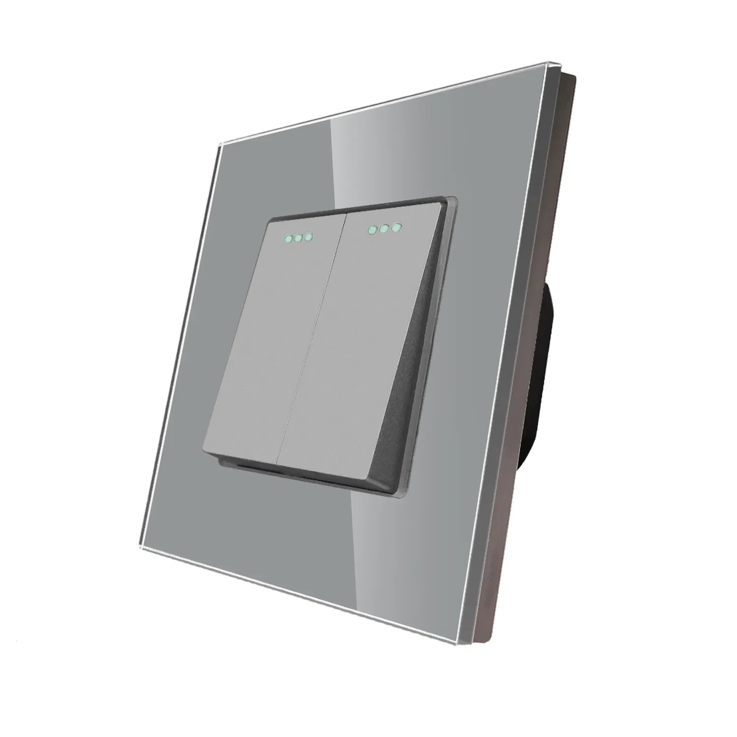 Color: GRAY, Size: 3XL, Ships From: CHINA - Bingoelec Push Button Switch 1/2/3 Gang 1 Way 2 Way 3 Way EU Standard Home light Switch Crystal Glass Panel Wall switch