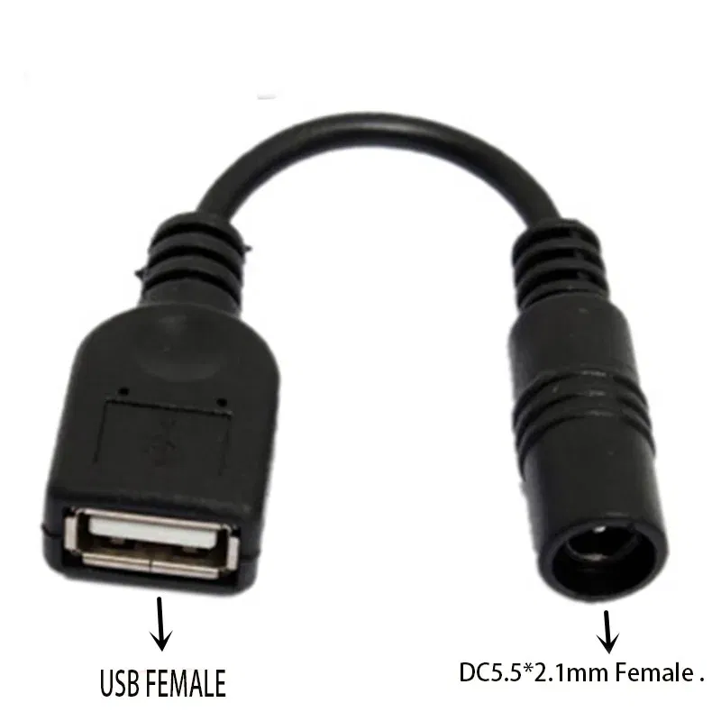 Color: green - Usb Male to Female 5.5*2.1mm DC Power Adapter 12v DC Plug 3.5*1.35mm Female Converter For Charger Extension