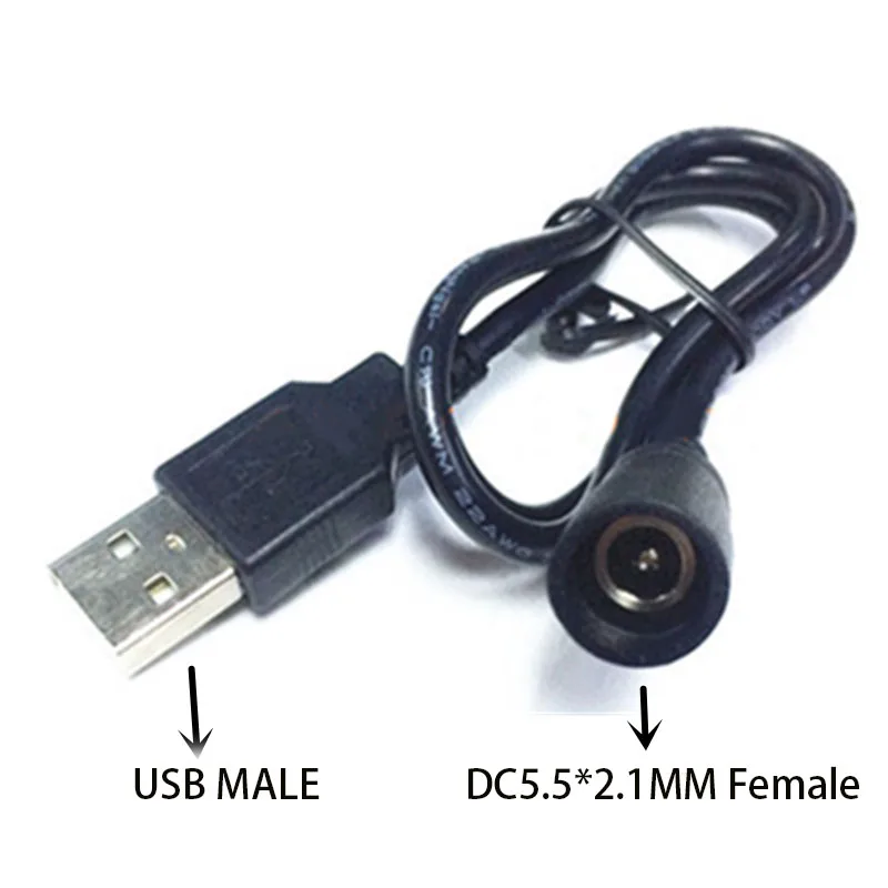 Color: green - Usb Male to Female 5.5*2.1mm DC Power Adapter 12v DC Plug 3.5*1.35mm Female Converter For Charger Extension