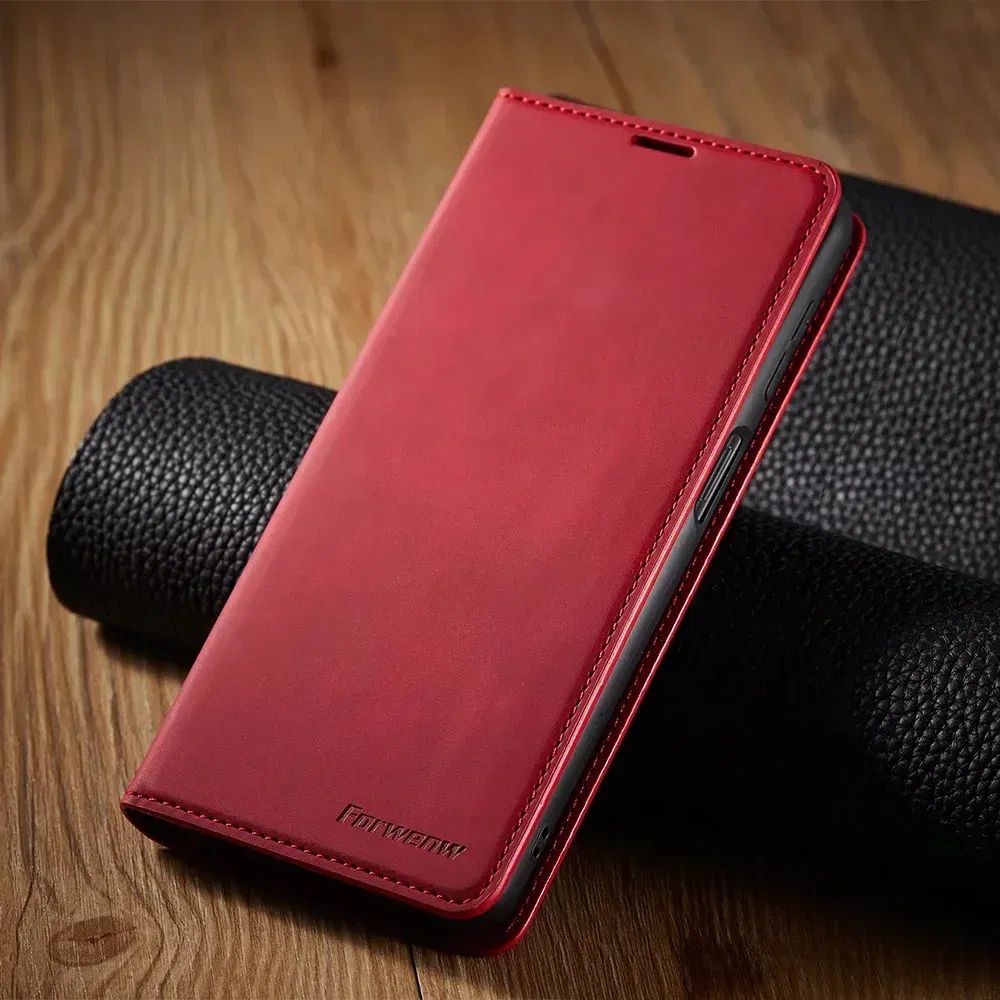Color: Red, Material: Pc + tpu - Leather Case for Samsung Galaxy A54 A53 A34 A33 A14 A13 A15 A25 A12 A22 A32 A52s A6 A7 A10 A20e A40 A50 A70 A21s A31 A41 A51 A71
