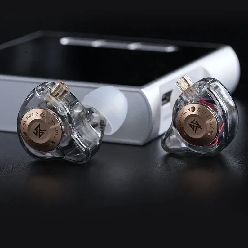 Color: GRAY - KZ EDX PRO X Dynamic Drive Headphones HIFI Heavy Bass Earbuds Sports Metal Headphones Detachable Headphones 2PIN
