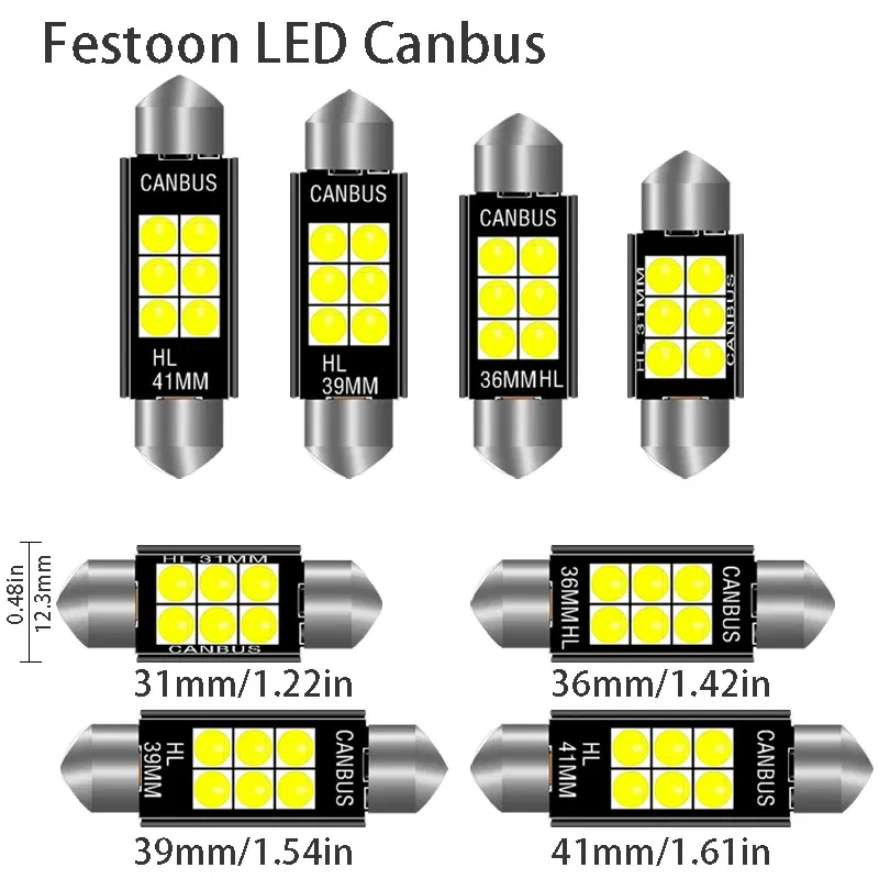 Emitting Color: WHITE, Color Temperature: 4300K - 1pcs 3030 Festoon 31mm 36mm 39mm 41/42mm C5W Led Bulb CANBUS C10W Dome Reading Lamp Car Beleuchtung Interior License Plate Light