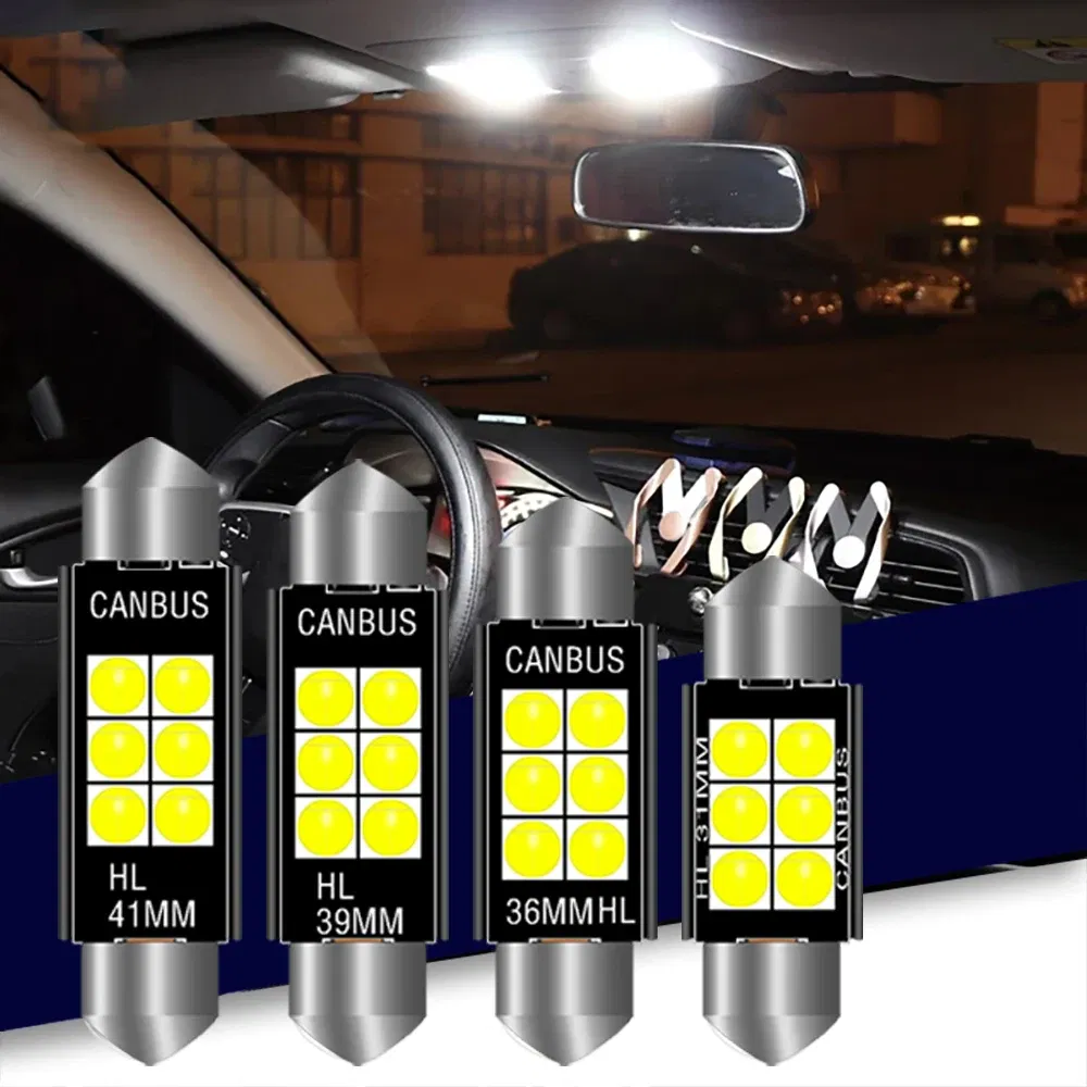 Emitting Color: WHITE, Color Temperature: 4300K - 1pcs 3030 Festoon 31mm 36mm 39mm 41/42mm C5W Led Bulb CANBUS C10W Dome Reading Lamp Car Beleuchtung Interior License Plate Light