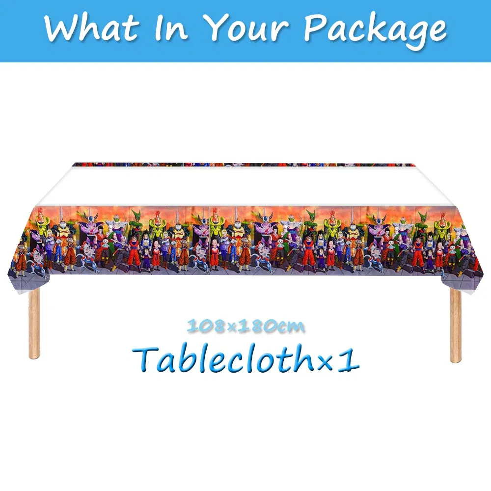 Color: Navy Blue, Ships From: CHINA - Goku Dragon Ball Z Kids Birthday Party Gift Decoration Boy Tableware Party Supplies Plate Cup Tablecloth Foil Balloon CakeTopper