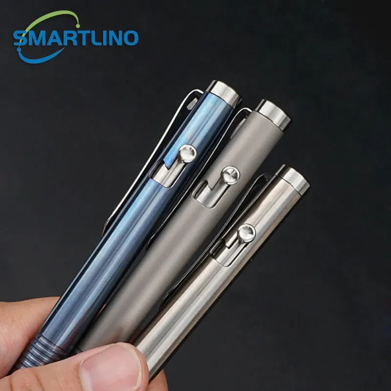 Color: Ivory - High Quality Titanium Tactical Bolt Action Ballpoint Pen Self Defense EDC Writing Tools for Outdoor Traveling Office Gift