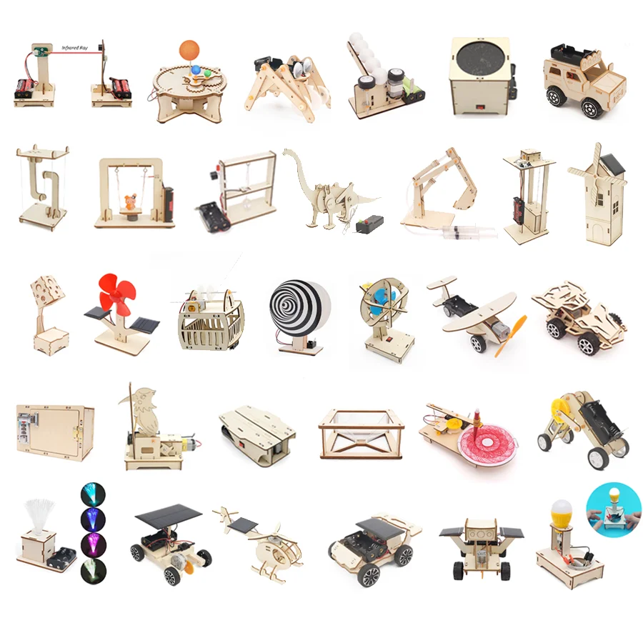 Color: Brown - DIY Physical Model Science Experiment Educational Toy Handmade Small Production Assembly Craft Technology Project for School Kid