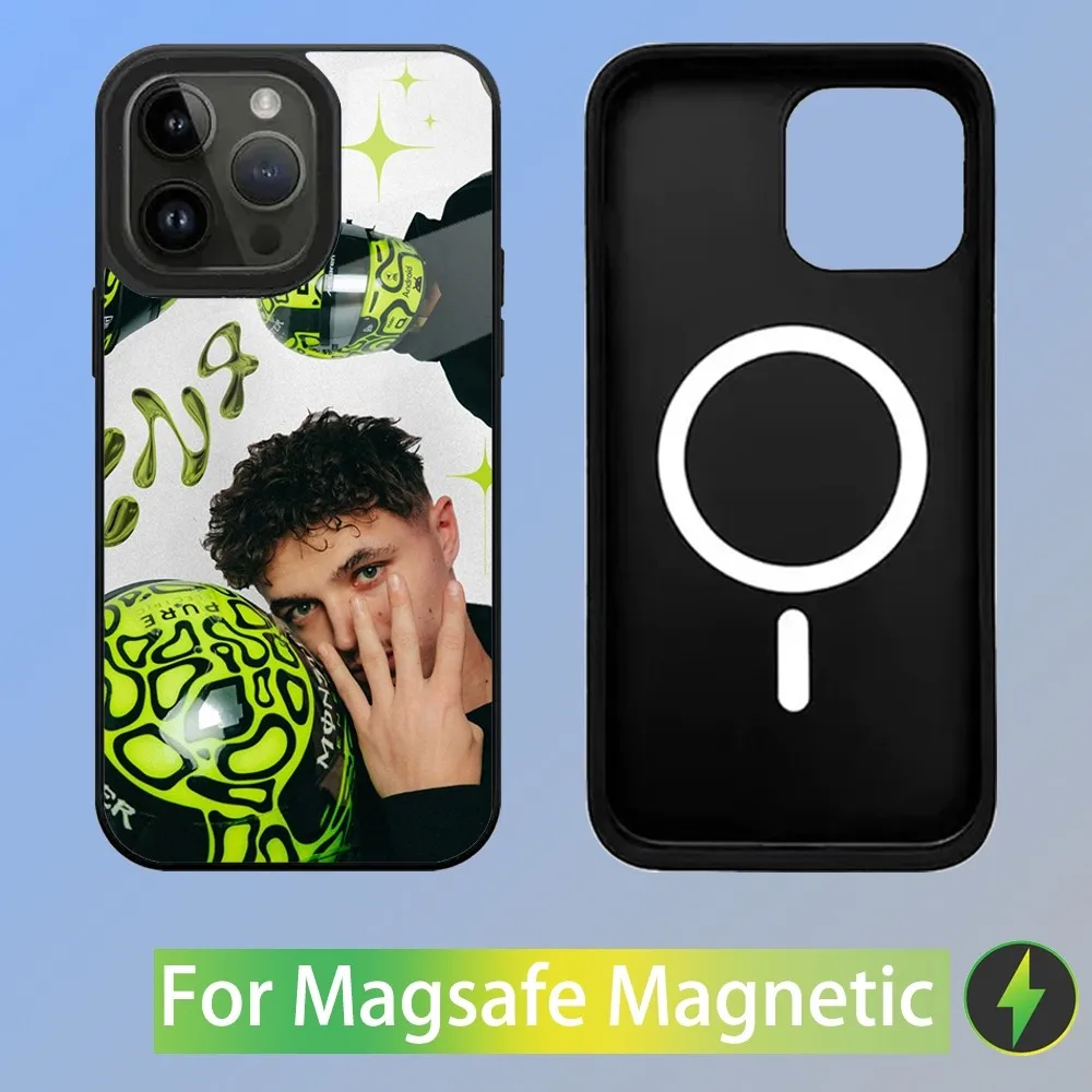 Color: GRAY, Material: CANVAS - F1 Formula 1 L-Lando Norris Phone Case For iPhone 16,15,14,13,12,11,Plus,Pro,Max Mini Magsafe Magnetic Wireless Charging