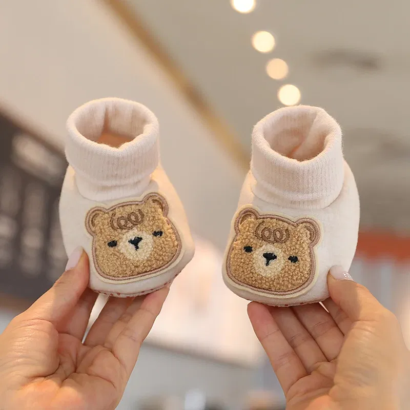 Color: Clear, Baby Age: 0-6 Months - Winter New Cute Cartoon Baby Booties Boy Girl Boots Cotton Soft-Sole Non-Slip Warm Toddler First Walkers Infant Crib Shoes