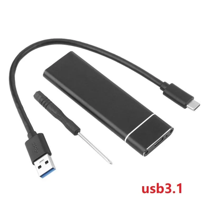 Color: Silver - Aluminum Alloy M.2 HDD Enclosure Case Hard Drive Box B-KEY External Hard Drive Box USB C Interface Support SATA & NVME Protocol