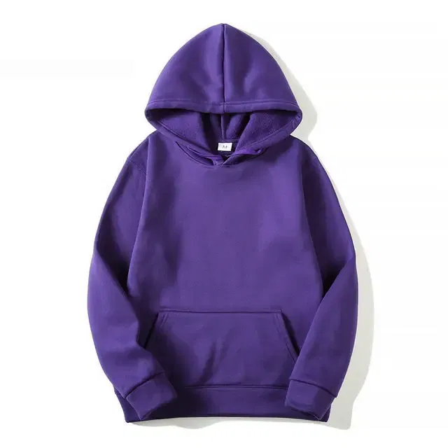 Color: PURPLE, Size: S - Blank Fleece Fashion Hoodies Men Pull Over Wholesale Hooded Sweatshirt Unisex Cheap Solid Hoodie In Bulk Sudaderas Con Capucha