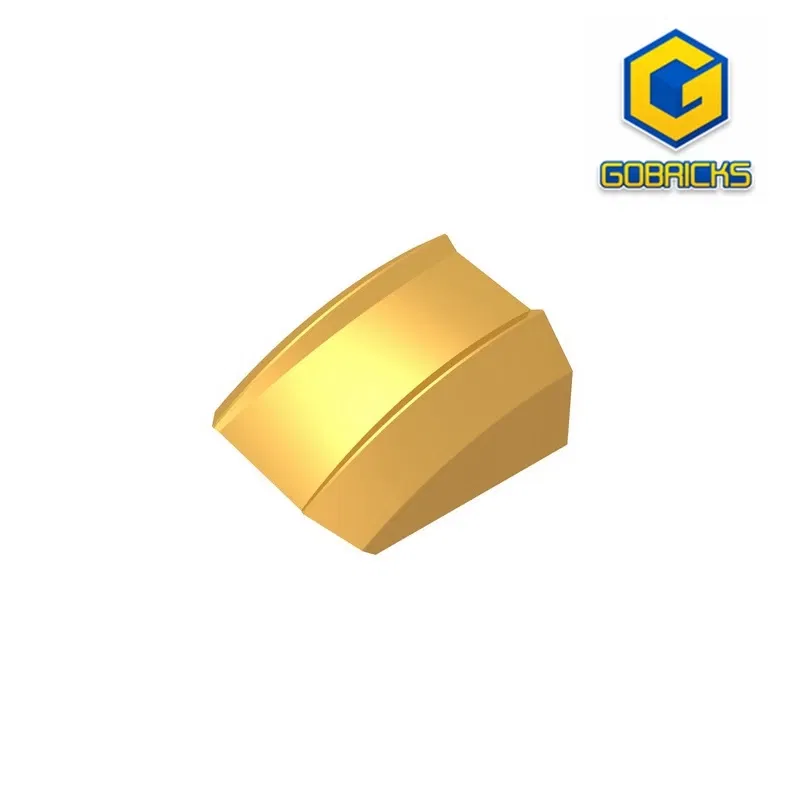 Color: WHITE - Gobricks GDS-1015 Slope, Curved 2 x 2 Lip compatible  30602 47904 pieces of children's DIY