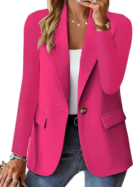 Color: Khaki, Size: S - Womens Spring Winter Down Full Long Sleeve Coat Autumn Blazer Button Outwear Suit Cardigan Female