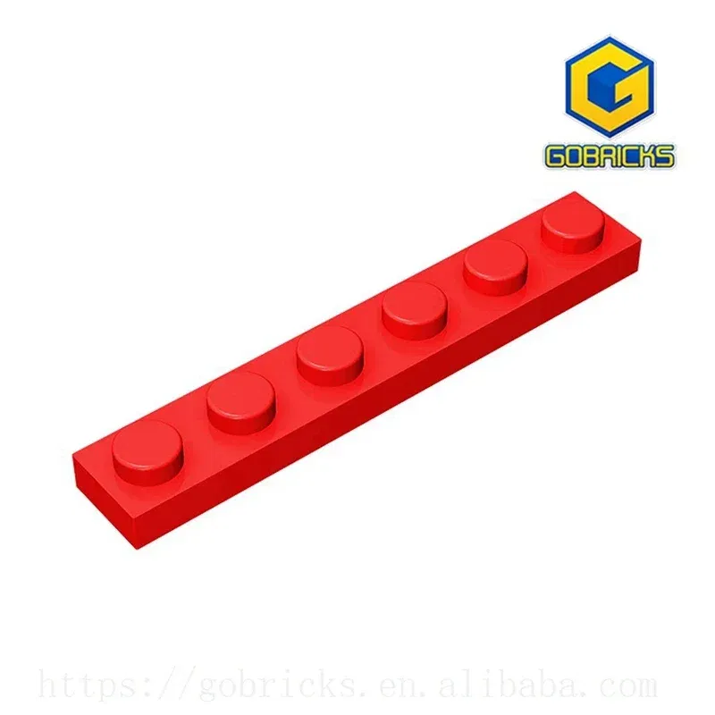 Color: REDDISH BROWN - Gobricks GDS-505 Plate 1 x 6 compatible with lego 3666 pieces of children's DIY building block Particles Plate DIY