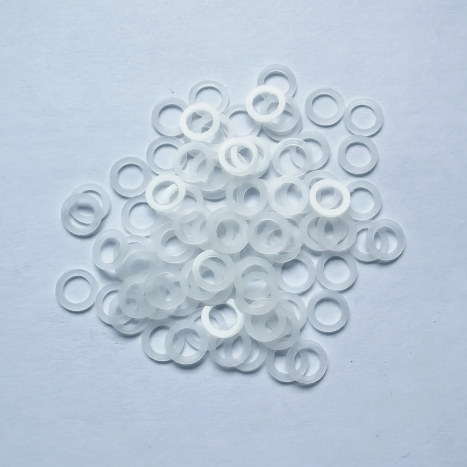 Color: Yellow - 100pcs/lot 6*4mm 7*4mm 7*5mm pet hair Scissors parts pvc washers