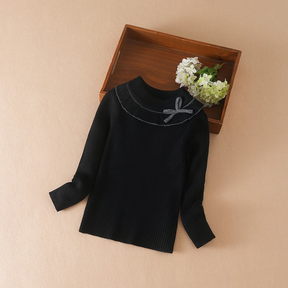 Color: Pink, Kid Size: 5T - Girls Sweater Pullovers Autumn Winter Baby Warm Sweaters Tops Children Knitwear Kids Clothes