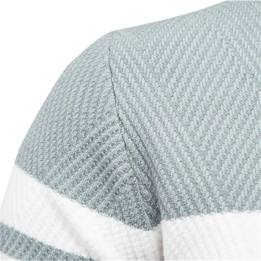 Color: Beige, Size: XXL - Embroidered LONSDALE Mens Boys Winter Stripe Sweater Thick Warm Pullovers Men's O-neck Basic Casual Slim Comfortable Sweaters