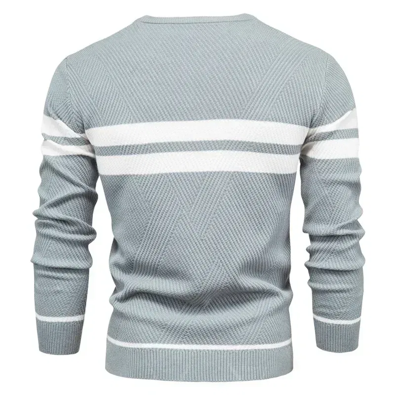 Color: Beige, Size: XXL - Embroidered LONSDALE Mens Boys Winter Stripe Sweater Thick Warm Pullovers Men's O-neck Basic Casual Slim Comfortable Sweaters