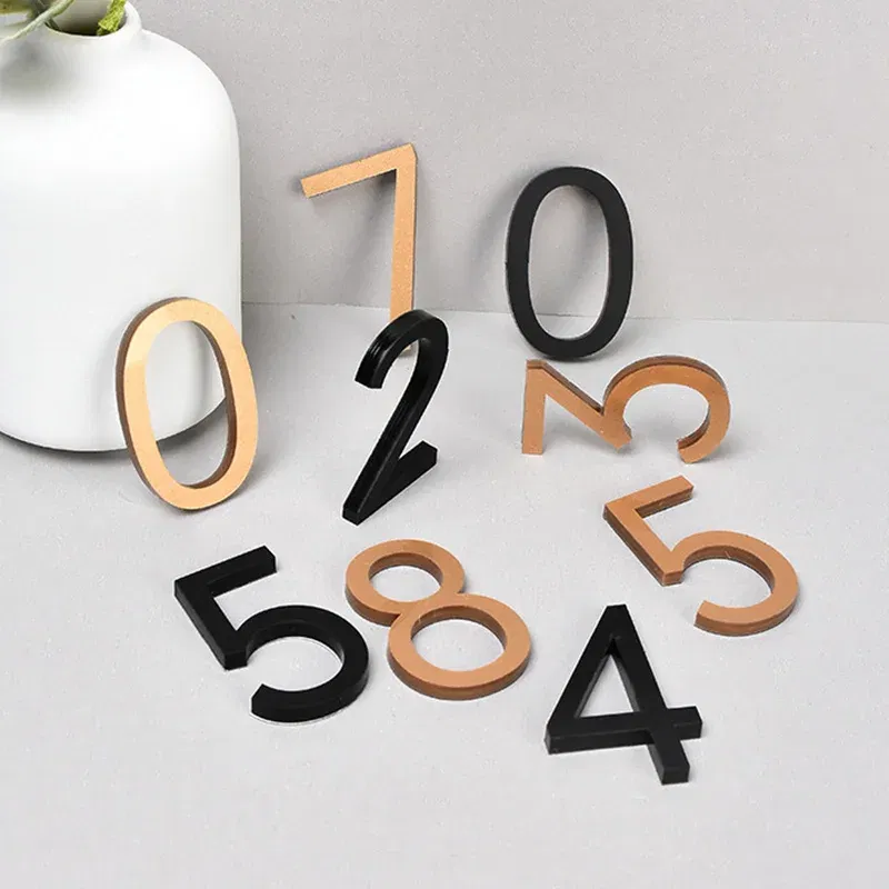 Color: WHITE, Size: 40x30cm - Self Adhesive Address Plaque Mailbox Sign House Address Acrylic Door 3d Number Sticker Plate Number